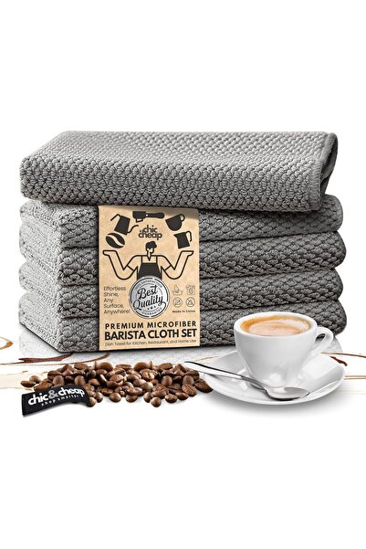 Generic Chic & Cheap Barista Microfiber Cleaning Cloth Set (5-Pack, 30x30 cm)