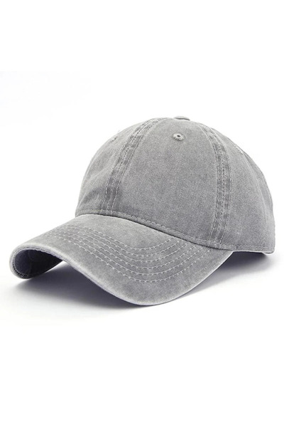 Verahed Plain Gray Color Washed Vintage Hat