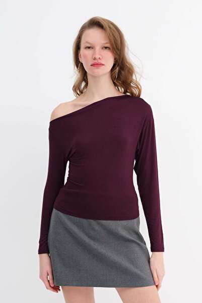 Addax Boat Neck Basic Blouse B1873