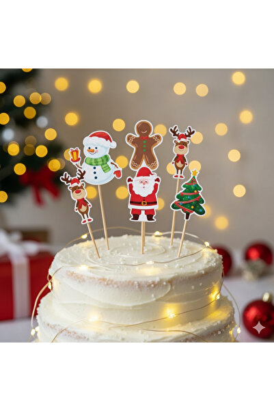 DODOMAR زينة أسنان على شكل أعواد أسنان بتصميم السنة الجديدة، 10 قطع صغيرة الحجم