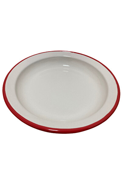 iBiLi Platou de servire Bordeaux, oțel emailat, 32x4 cm, alb/roșu