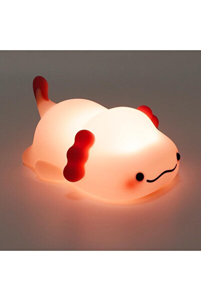 The Bros مصباح ليلي لطيف على شكل سمندل مائي للأطفال - مصنوع من السيليكون، قابل لإعادة الشحن عبر منفذ USB، مع 3 مستويات لتعتيم الإضاءة