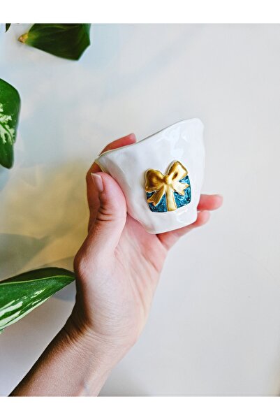 WEBBMODA Handmade Christmas New Year Gift Patterned Green Cup