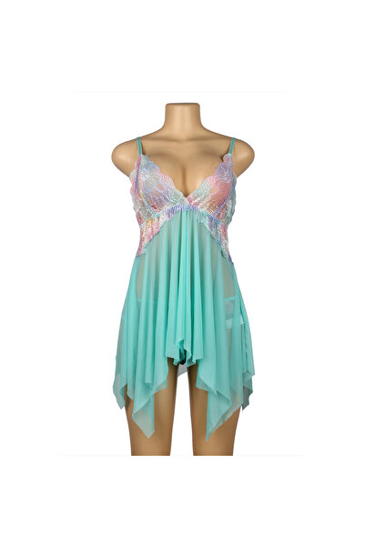 Lingerie and Fashion Style Flower Decoration Loose Comfortable Split Open Babydoll