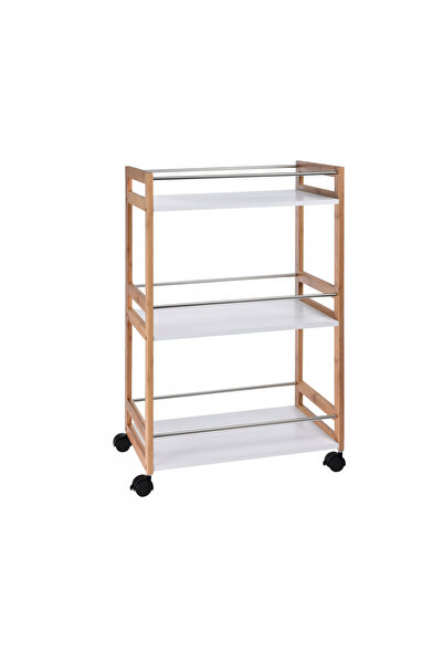 Excellent Houseware Raft pentru mobilă de bucătărie, MDF/bambus, 51x30x80 cm,...