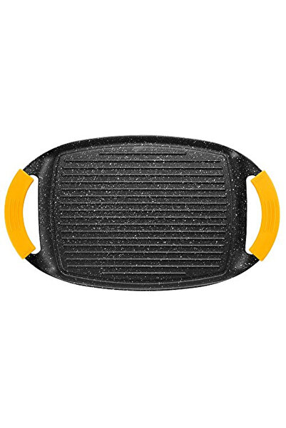 iBiLi Tavă pentru grătar Basic Stone, aluminiu, 36x23 cm, negru/galben