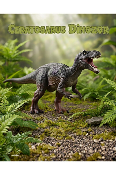 craftivio Eğitici Gerçekçi Ceratosaurus Dinozor Figür Oyuncak (25 cm)