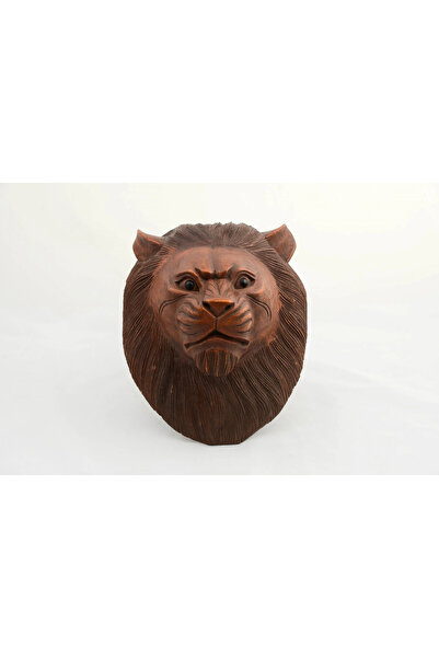 Epilons تمثال نصفي لأسد مزخرف مصنوع يدويًا من خشب الماهوجني