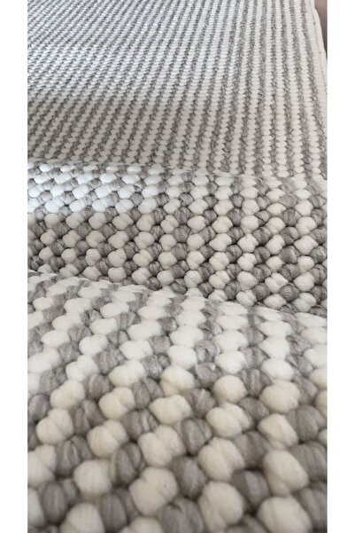 Elvey Home Açık Gri İskandinav Yumuşak Bukle Minimalist Tozumaz Salon Koridor Oturma Odası Kesme Halı Yolluk