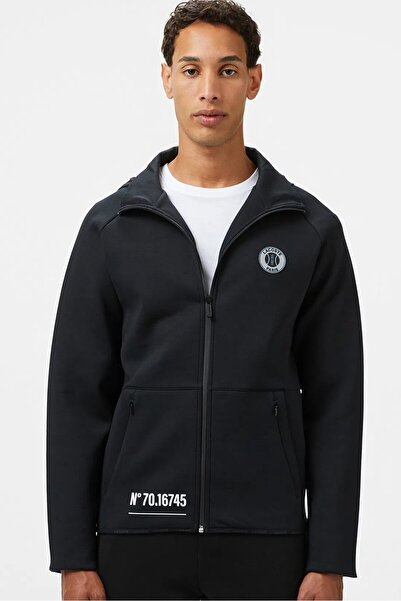 Lacoste Men's Full Zip Hoodie Sweatshirt Men's Hooded Full Zip Sweatshirt Black