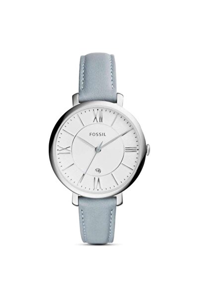 Fossil Women’s Quartz Light Blue Leather Strap White Dial 36mm Watch ES3821