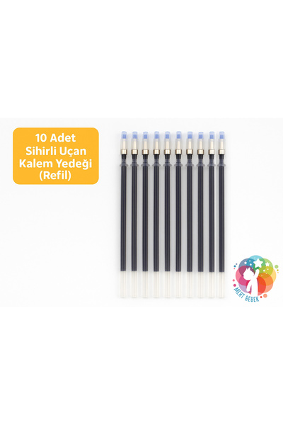 MERT BEBEK Sihirli Uçan Kalem İçi 10'lu – Yaz-Sil Refill Uç (Oluklu Yazı Kita...