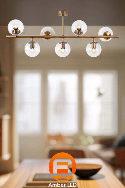 AmberLED Şık Metal Gövdeli 7'Li Plafönyer Mutfak ve Salon İçin