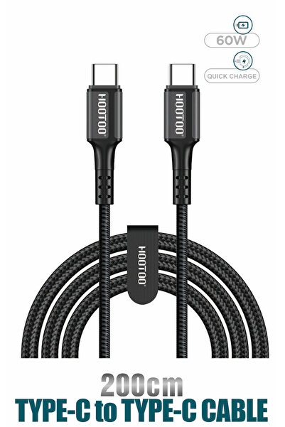 HooToo كابل USB-C إلى USB-C، بطول 2 متر، متوافق مع الهواتف الذكية: آيفون، سام...