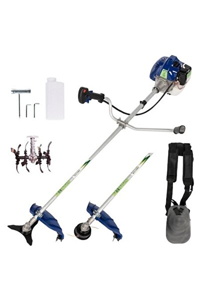 micul fermier Motocoasă GF Blue 3.4CP, motor în 2 timpi, 4 accesorii