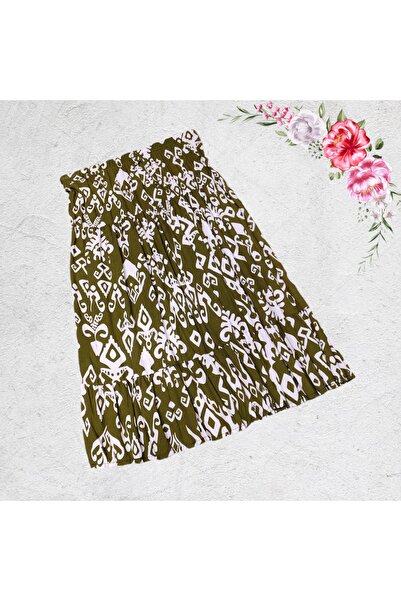 AhsenGiyim Kadın Anne Karışık Desenli Uzun Çingene Etek