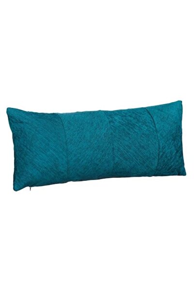 AB HOMES Winter Decorative Pillow, Chenille Petrol, Striped Pattern, 70x30 cm