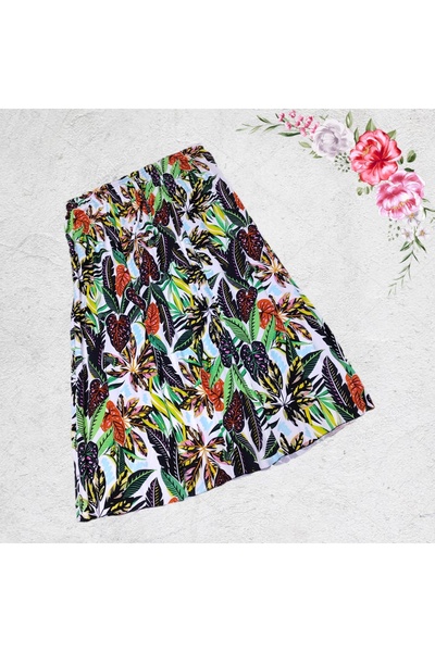 AhsenGiyim Kadın Anne Karışık Desenli Uzun Çingene Etek