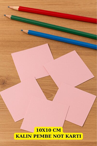 Deniz Karton 300 GR PEMBE TEBRİK, NOT, KAĞIDI 10CMX10CM 50 ADET