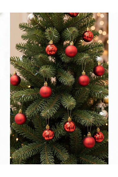 aşkın concept 3 cm – Ornament de Crăciun roșu, lucios și mat, 16 bucăți, set ...