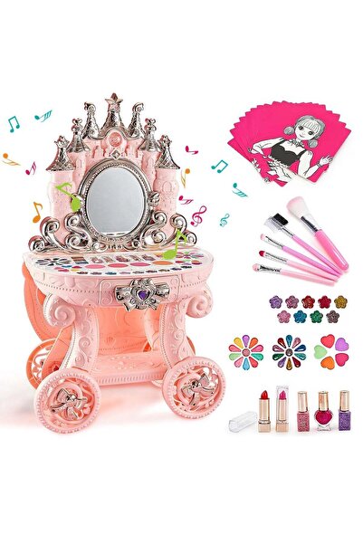 Generic Ah Ah Girls Makeup Set, 32 Pieces, Washable Non-Toxic, with Mirror, Lights & Music, Gift for Ages 3-