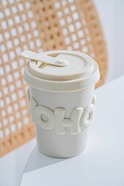 ACAR كوب بورسلين بغطاء سيليكون روبي - 380 مل