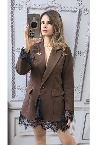 GLAMSI Casual jacket with lace and decorative details