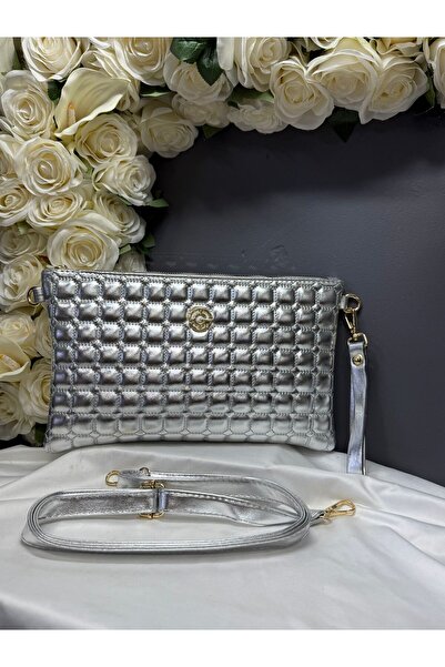 MİOSSA Women's Silver Large Size Stylish Hand and Shoulder Bag