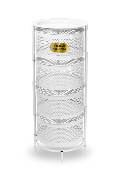 Elipa Home Concept Premium 4 Katlı Metal Sebzelik Sepeti – Soğan Patates Sakl...