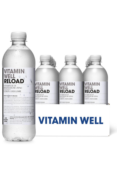 Vitamin well فيتامين ويل مشروب Reload بنكهة الليمون واللايم 500مل - بوكس 12 حبة