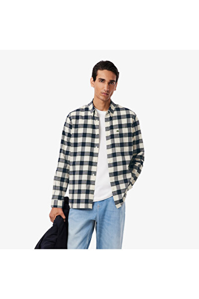 Lacoste قميص فلانيل كاروهات بقصة عادية - CH5097-00-BIR