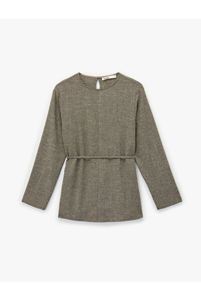 Koton X Şahika Ercümen - Long Sleeve Crew Neck Belted Blouse