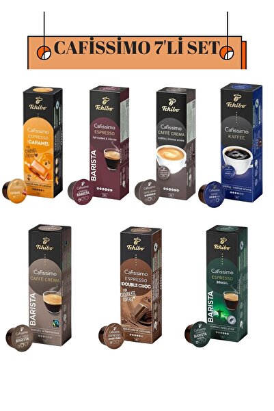 Tchibo Cafissimo Cafissimo Kapsül Kahve 7’li Set–Espresso, Caffe Crema, Baris...