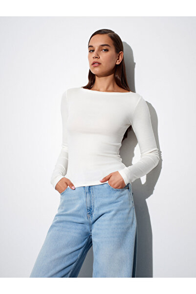 Dilvin Boat Neck Long Sleeve T-Shirt