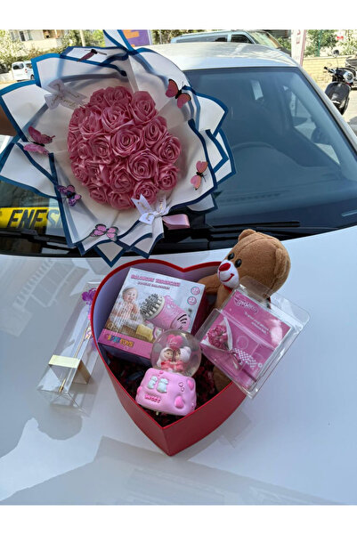ENES MEDYA Kalpli Kutuda Baloncuk Tabancası, Ayıcık, Love Wheels , Çiçek Buke...