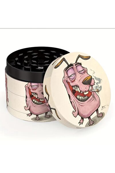 REKS Metal Öğütücü Çizgi Film Köpek Tasarımlı 4 Katmanlı Çinko Alaşımlı 50mm Çap Pürüzsüz Yüzey