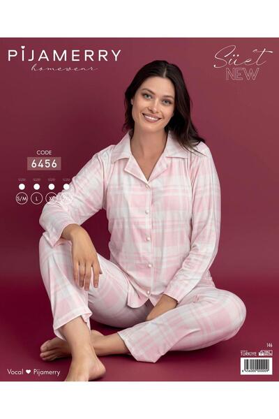 PİJAMERRY Σετ πιτζάμες με μακρυμάνικο γιακά πουκάμισο 6456