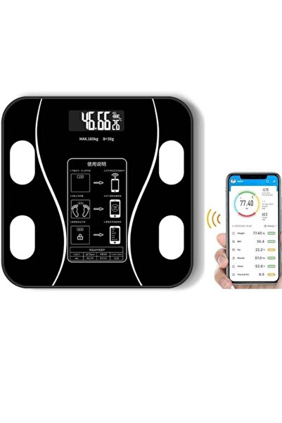 Tiger Smart Weight Scale – Bluetooth Body Fat Scale, 180KG, Black