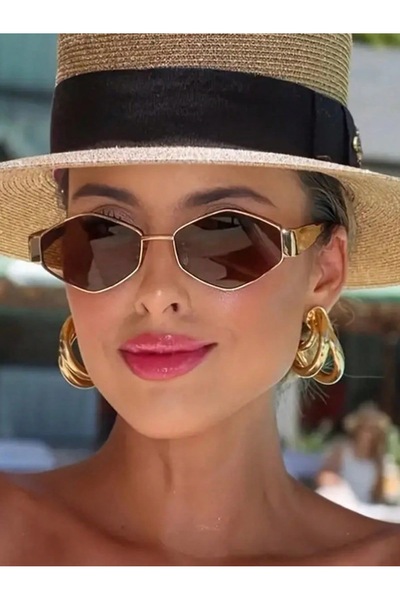 LOOKUP GÜNEŞ GÖZLÜĞÜ UV400 KORUMA KADIN GOLD YENİ SEZON CAT EYE KILIF VE SİLM...