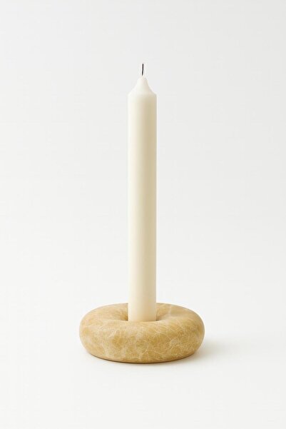 Modestmar Doğal bej mermer mumluk