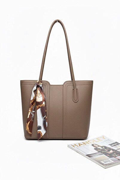 Handley Geantă de umăr elegantă pentru femei, cu detalii tip eșarfă