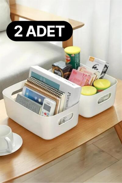 Bayev Sort 2 Adet Düzenleyici Organizer Beyaz Renk Plastik Çok Amaçlı Banyo M...