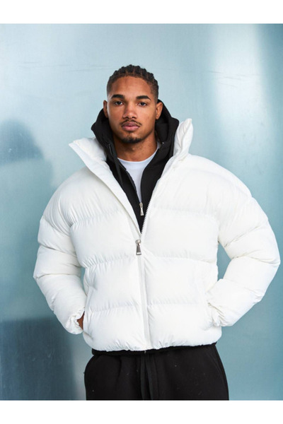 Chirkef Unisex Beyaz Bomber Mont Coat