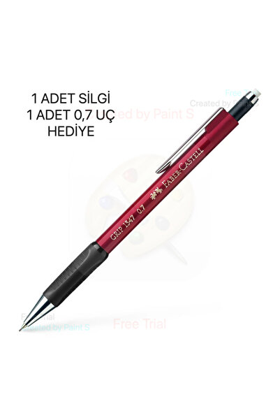 Faber Castell Versatil 1347 Uçlu Kalem 0.7 mm BORDO - 1 ADET SİLGİ 1 ADET UÇ ...