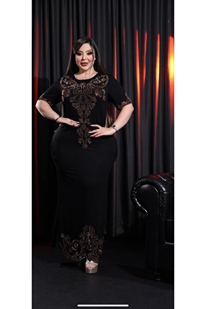 Kokostrendi فستان لاليلي مرصع بالكريستال - ذهبي أسود