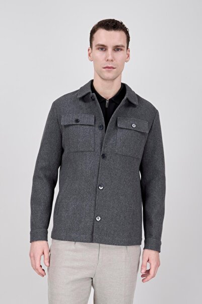 PR PACO ROMANO ART OF FASHİON Erkek Antrasit Bebe Yaka Mont