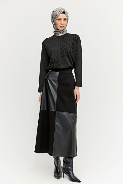 Setrms Leopar Desenli Sim Detaylı Triko Bluz