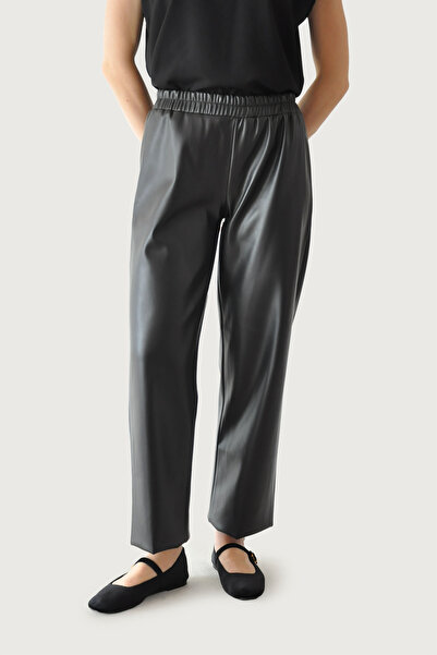 Rukayyel Deri Pantolon - Siyah