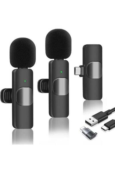Generic Wireless Lavalier Microphone for Type-C Phones — Plug-and-Play, Dual Mic, Noise Reduction, 2.4 GHz