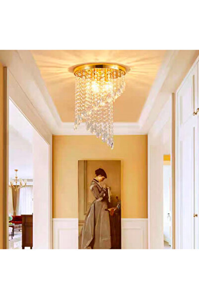 ALC-Shop Candelabru Cristal LINDERHOF Petito , Diametru 25cm, 2*E14, Auriu Lucios